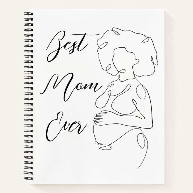 Best Mum Ever Trendy One Line Pregnancy Classic Notebook (Front)