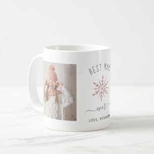 Best Mum Ever Two Photos and Rose Gold Snowflake Coffee Mug