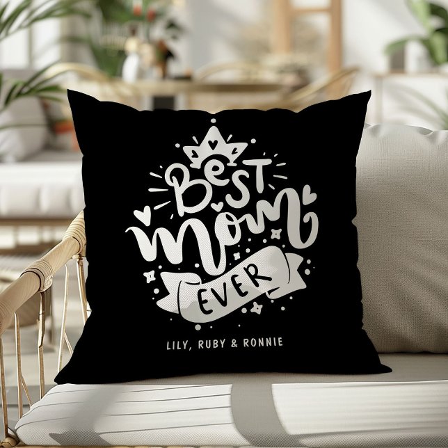 Best Mum Ever Typography Mother's Day Cushion (Creator Uploaded)
