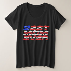 Best Mum Ever U.S. flag Plus Size T-Shirt