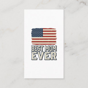 Best Mum Ever Vintage American Flag Shirt Design_1 Business Card