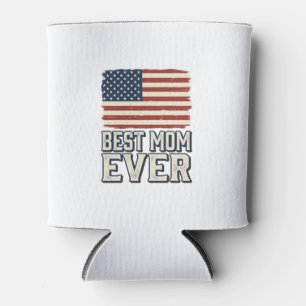 Best Mum Ever Vintage American Flag Shirt Design_1 Can Cooler