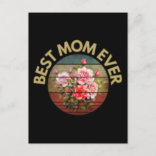 Best Mum Ever Vintage Floral Mothers Day Gifts Postcard