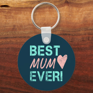 Best Mum Ever Vintage Mum Heart For Mother's Day Key Ring