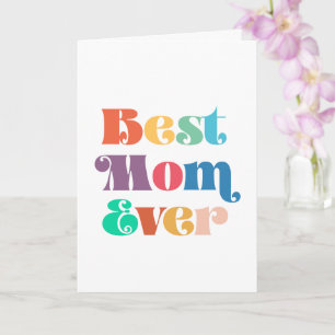 Best mum ever Vintage retro script Mother's day Card