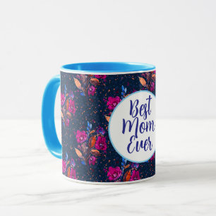 Best Mum Ever Watercolor Floral Customised Colour Mug