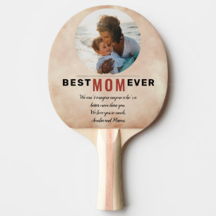 Best Mum Ever Watercolor Mother`s Day Photo  Ping  Ping Pong Paddle