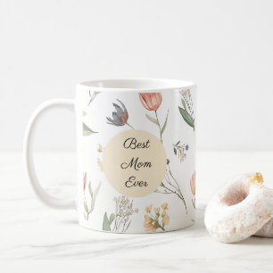 Best Mum Ever Watercolor Tulip Scatter Mug