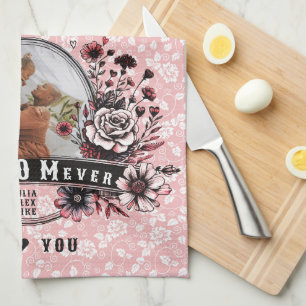 Best Mum Ever Wild Flowers Badass Mother Day Photo Tea Towel