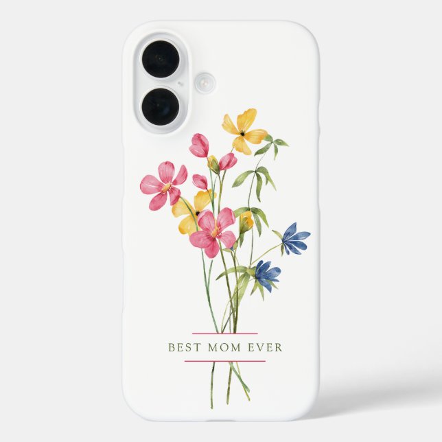 Best Mum Ever Wildflower Bouquet Mother's Day Case-Mate iPhone Case (Back)
