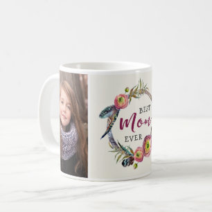 Best Mum Ever Wreath Design 2 Photo Mug