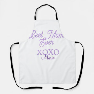 best mum ever xoxo name purple stylish mothers day apron