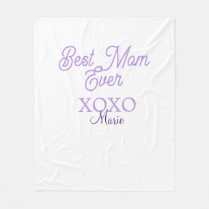 best mum ever xoxo name purple stylish mothers day fleece blanket