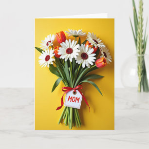 Best Mum Floral Bouquet Card