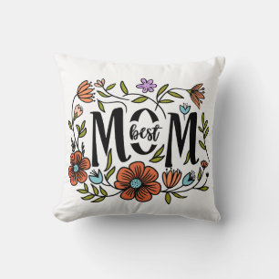 Best Mum Floral Pillow