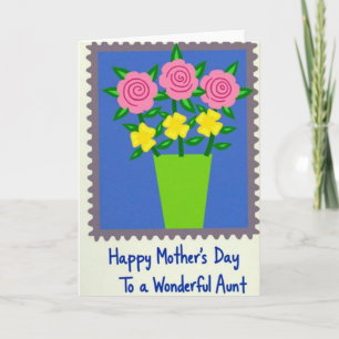 Best Mum Floral Postage Card