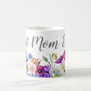 Best Mum Floral Wildflower  Coffee Mug