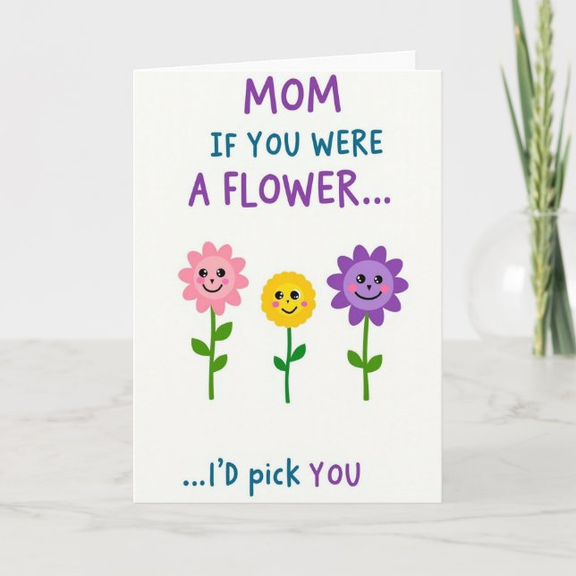 Best Mum Flower Pick Card (Front)