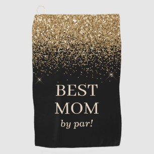 Best Mum Gold Glitter Pro Monogrammed Mother's Day Golf Towel