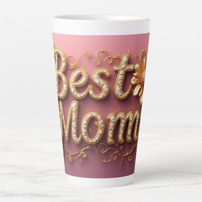 Best Mum Gold Lettering Latte Mug (Front)