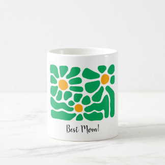 Best Mum Green Flower Personalised Green Mug