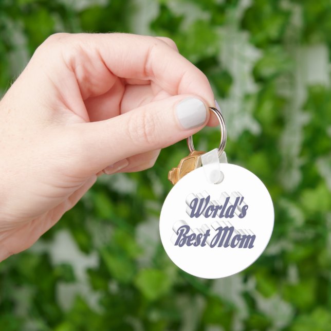 Best Mum grey text  Key Ring (Hand)
