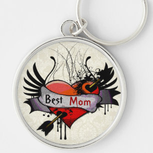 Best Mum Grunge Heart Keychain