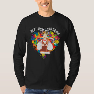 Best Mum Hand Down Hippie Girl Love Peace Happy Mo T-Shirt