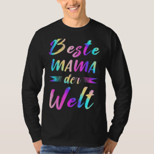 Best Mum In German For Mother's Day Colourful Rain T-Shirt
