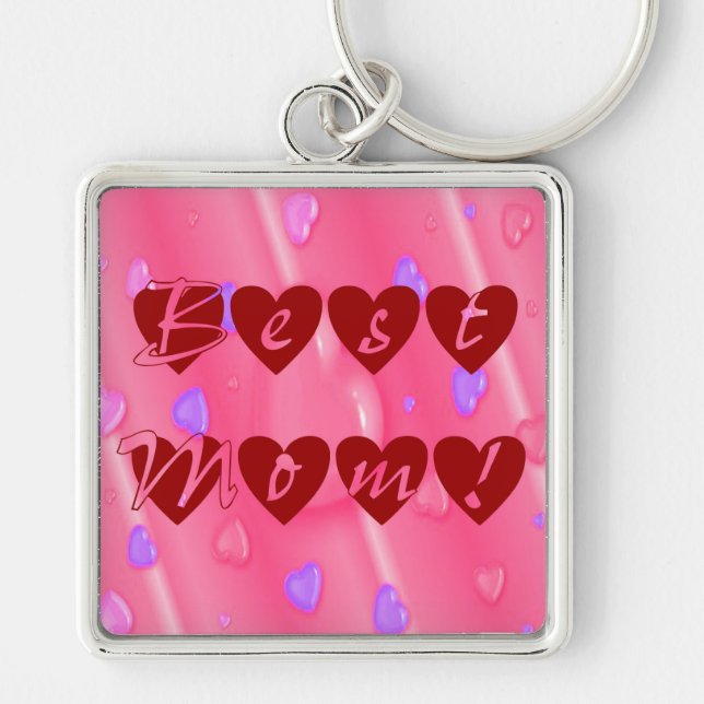 Best Mum in Hearts Key Ring (Front)