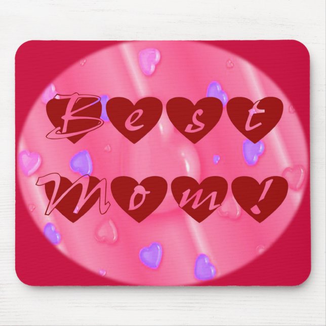 Best Mum in Hearts Mouse Pad (Front)