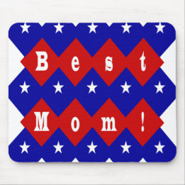 Best Mum in Patriotic Diamond Shape Mouse Pad