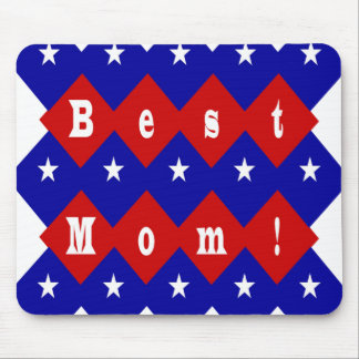 Best Mum in Patriotic Diamond Shape Mouse Pad