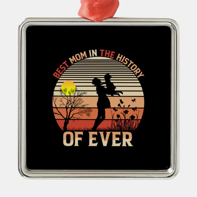 Best Mum In The History Metal Tree Decoration (Front)