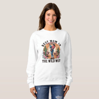 Best Mum in the Wild West Retro Cowgirl Gift Sweatshirt