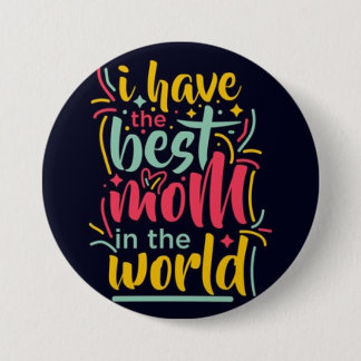 Best Mum in the World Button" 7.5 Cm Round Badge