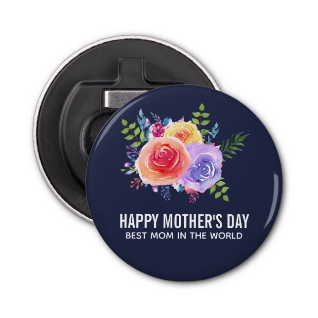 Best Mum in the World Mother's Day Roses Bottle Opener (Front)