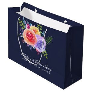 Best Mum in the World Mother's Day Roses Large Gift Bag