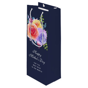 Best Mum in the World Mother's Day Roses Wine Gift Bag