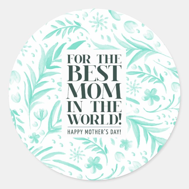 Best Mum in the World Mother's Day Sticker Seal (Front)