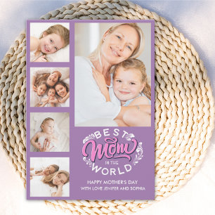 Best Mum In the World Scrip 5 Photos Mum Thank You Card