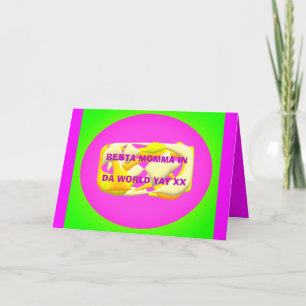 Best Mum in the world very colourful design text   Card