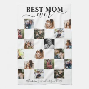 Best Mum Keepsake Black & White Insta Photo  Tea Towel