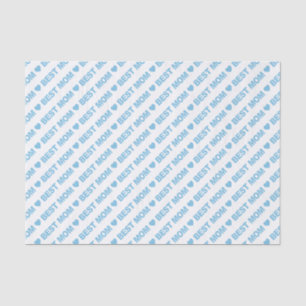 Best Mum Light Blue on White Tissue Paper