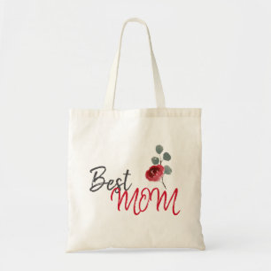 Best Mum Mother`s Day Watercolor Floral Tote Bag
