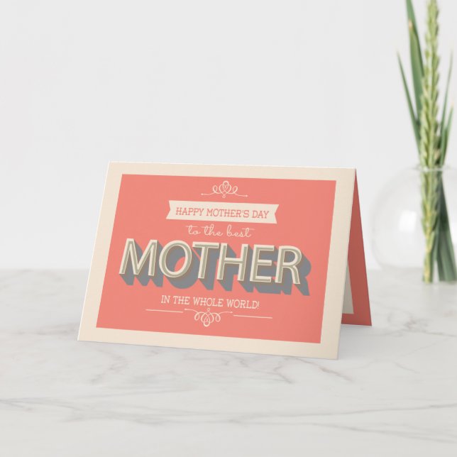 Best Mum Mothers Day Card (Front)