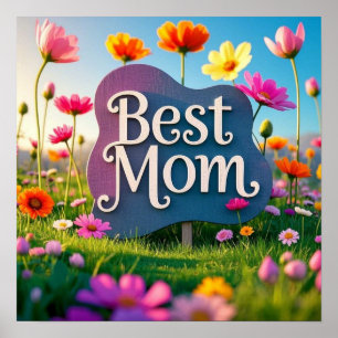 Best Mum Mother's Day Flower Garden  Poster