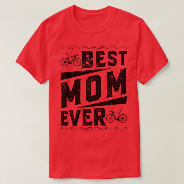 Best Mum Mothers Day Road Bike Cycling T-Shirt (Design Front)