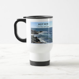 Best Mum On Sea and Land Blue Atlantic Ocean Cute Travel Mug