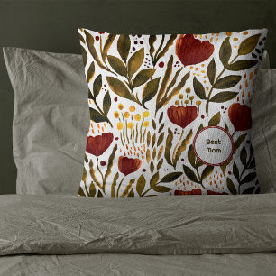 Best mum Orange Botanical pattern Mother's day Cushion